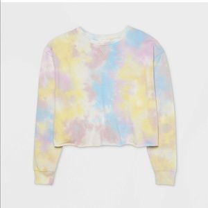 Colsie Cropped Lounge Top Tie-Dye